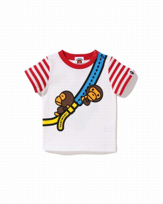 Light Red Bape Milo One Shoulder Print Kids' T Shirts | ZA-68025