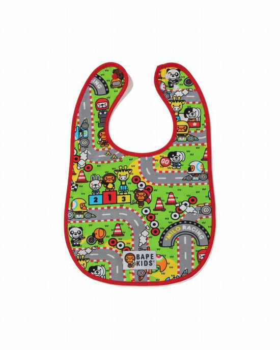 Light Red Bape Milo Racing Kids' Bib | ZA-75913