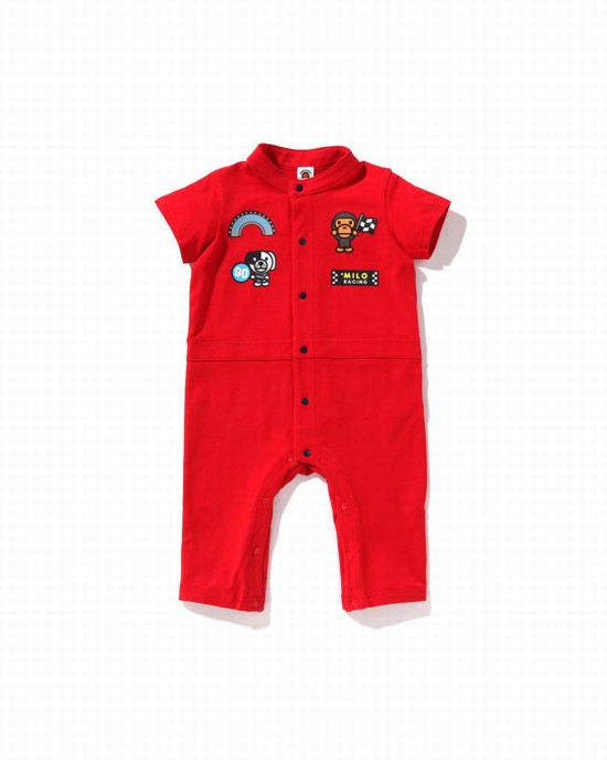 Light Red Bape Milo Racing Romper Kids' Bodysuit | ZA-50269