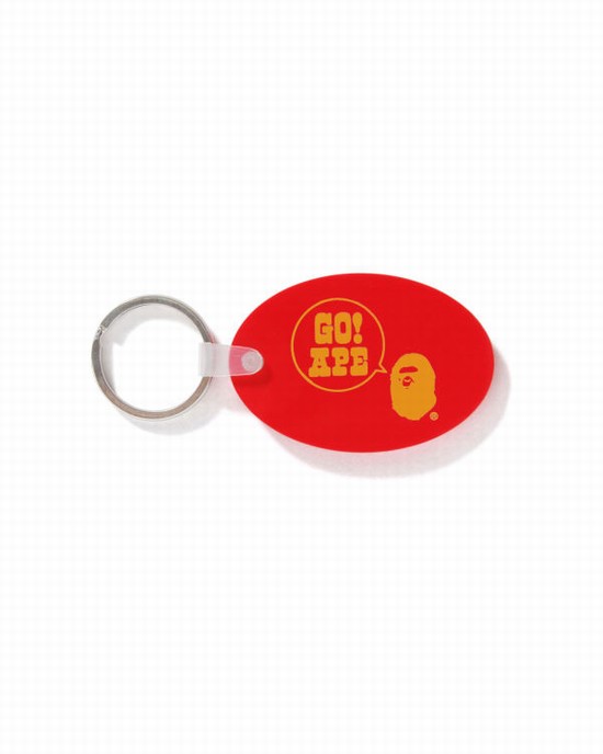 Light Red Bape Rubber Men's Key Rings | ZA-08354