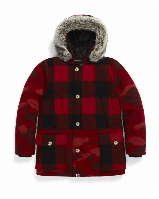 Light Red Bape X Woolrich Arctic Men's Parka | ZA-40865