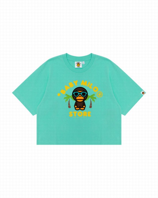 Mint Bape Milo printed Women's T Shirts | ZA-13678