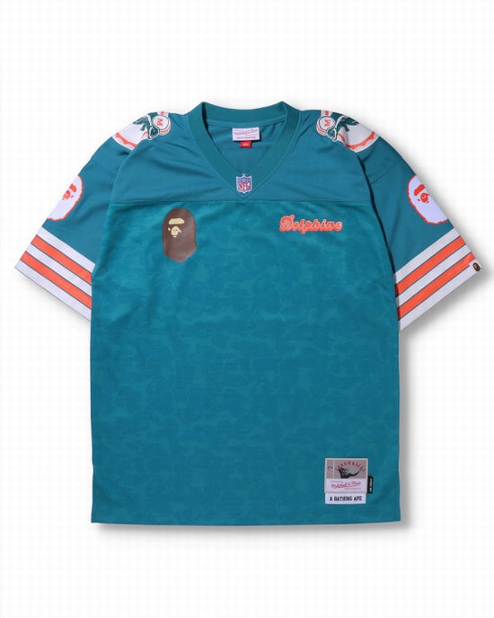 Mint Bape X M&N NFL Miami Dolphins Legacy Jersey Men's T Shirts | ZA-41293