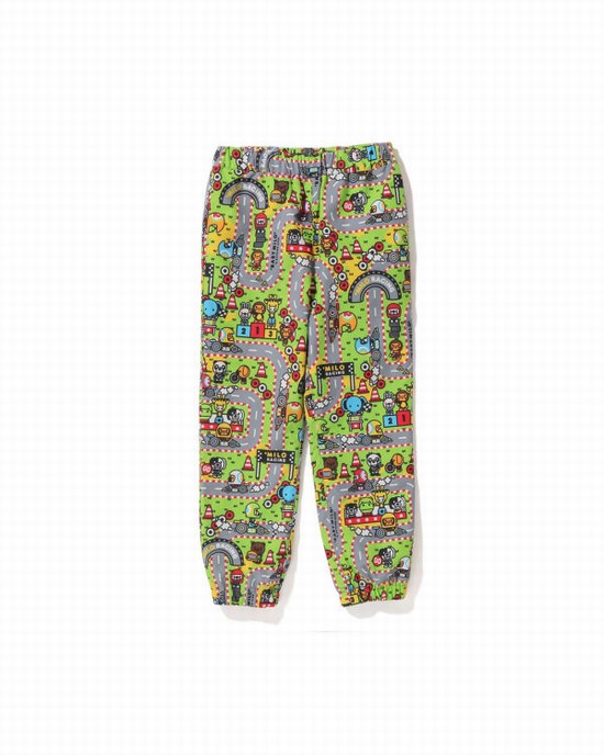 Multicolor Bape Milo Racing Track Kids' Pants | ZA-69325