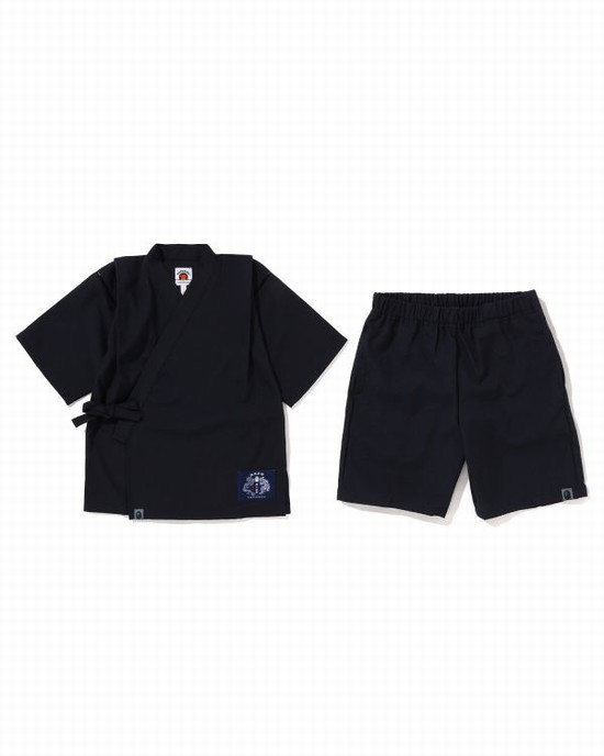 Navy / Blue Bape Japan Jinbei Suit Kids' Suit | ZA-75926