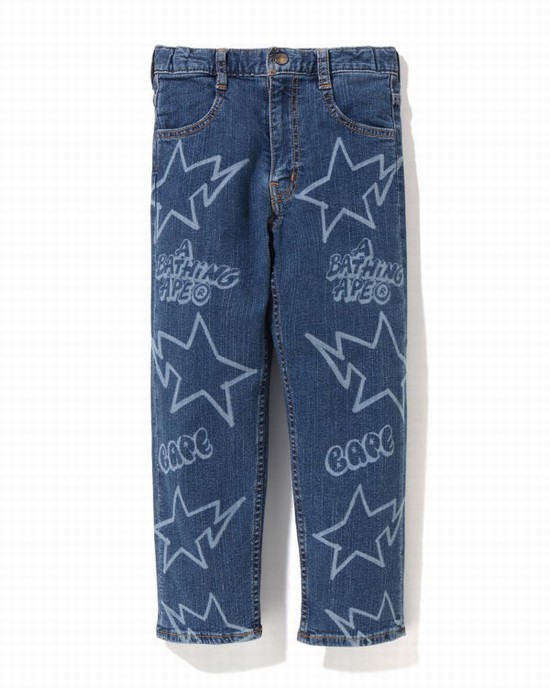 Navy / Blue Bape Random STA Kids' Jeans | ZA-26831