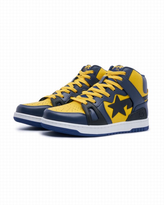 Navy / Blue Bape STA 93 HI Men's Sneakers | ZA-40382