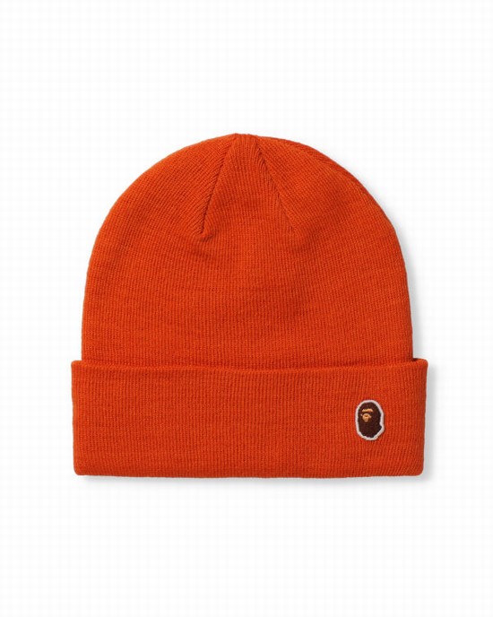 Orange Bape Ape Head One Point Men's Caps | ZA-56214