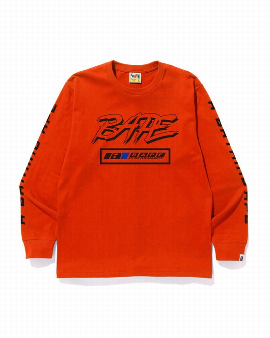 Orange Bape Motor Sport Men's T Shirts | ZA-30297