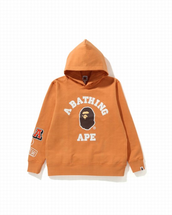 Orange Bape Multi Fonts Pullover JR Kids' Hoodie | ZA-90712