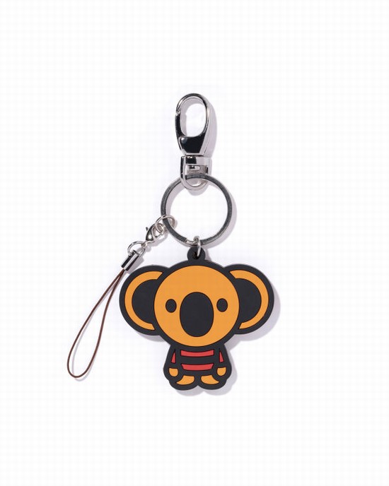 Orange / Black Bape Core silicon Women's Key Rings | ZA-84763