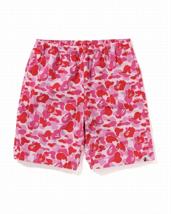 Pink Bape ABC Camo Beach Men's Shorts | ZA-51740