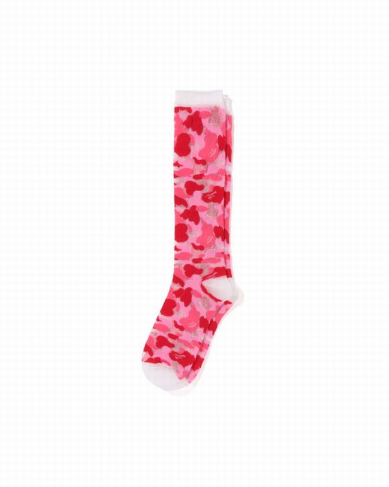 Pink Bape ABC Camo Clear Women's Socks | ZA-53819