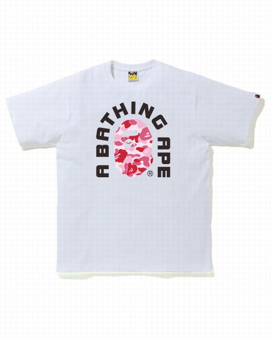 Pink Bape ABC Camo College 2020 Men's T Shirts | ZA-15738