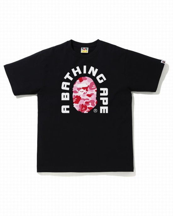 Pink Bape ABC Camo College 2020 Men's T Shirts | ZA-19647