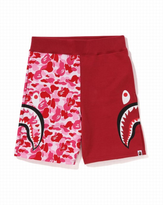 Pink Bape ABC Camo Side Shark Men's Shorts | ZA-96873