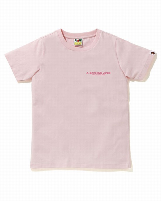 Pink Bape A Bathing Ape Line Camo Women's T Shirts | ZA-39812