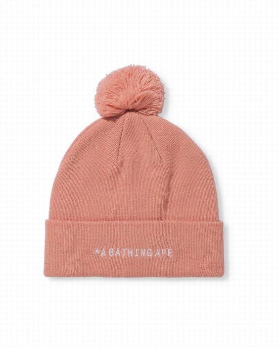 Pink Bape A Bathing Ape Men's Beanie | ZA-29738