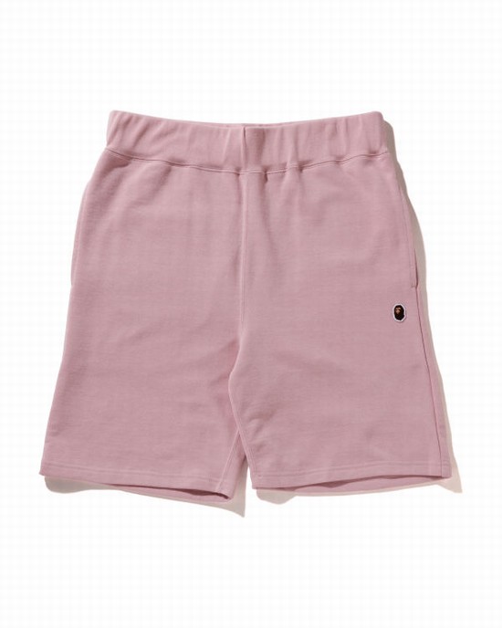 Pink Bape Ape Head One Point Men's Shorts | ZA-08243