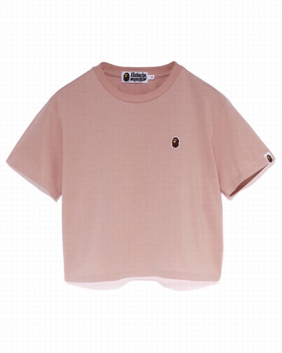 Pink Bape Ape Head One Point Mini Women's T Shirts | ZA-72804