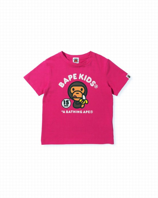 Pink Bape BK15TH Anniversay Milo Kids' T Shirts | ZA-15628