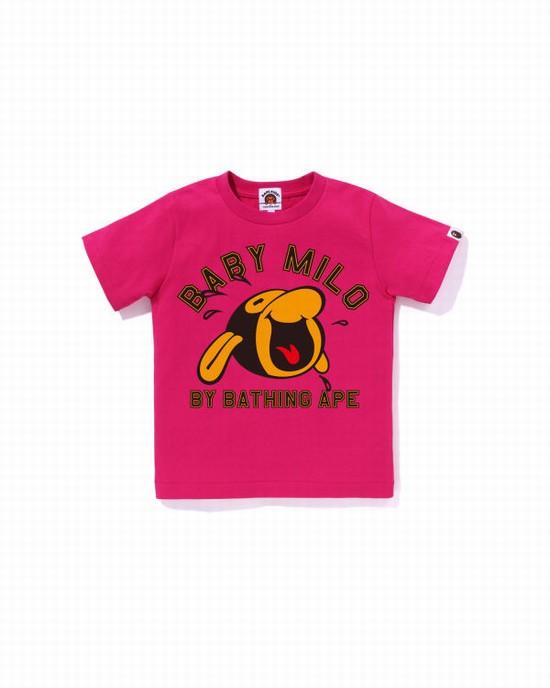 Pink Bape Classic Milo Kids' T Shirts | ZA-21857