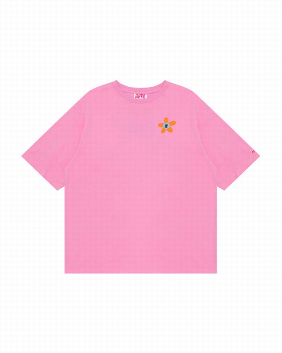 Pink Bape Classic Women's T Shirts | ZA-83056