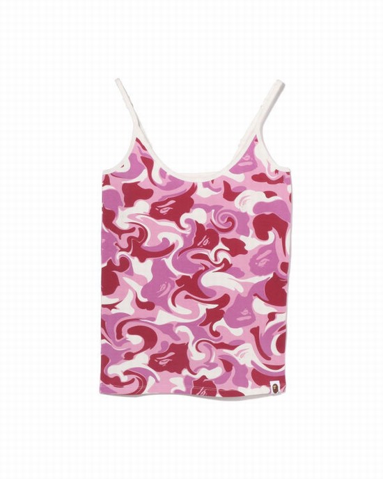 Pink Bape Marble Camo Camisole Women's T Shirts | ZA-89514