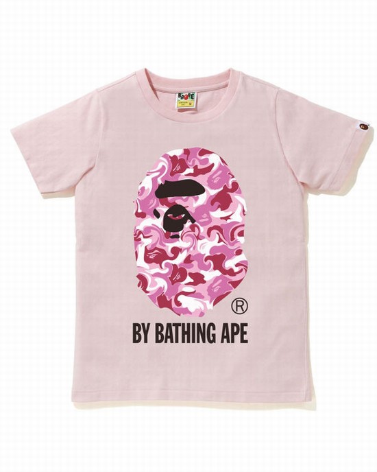 Pink Bape Marble Camo Women's T Shirts | ZA-40275