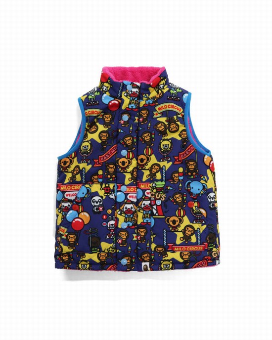 Pink Bape Milo Circus Reversible Kids' Vest | ZA-80931