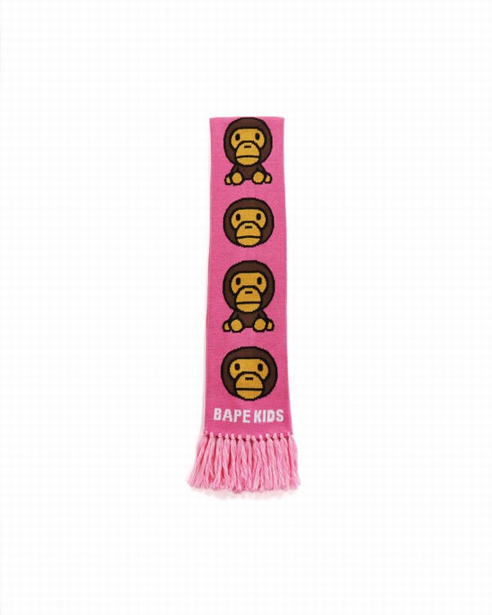 Pink Bape Milo Kids' Scarves | ZA-07642