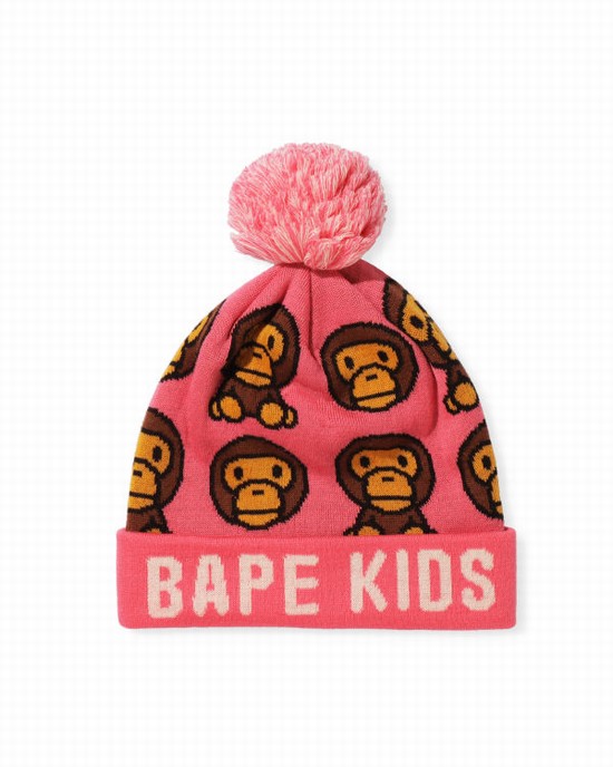 Pink Bape Milo Pattern Kids' Caps | ZA-52063