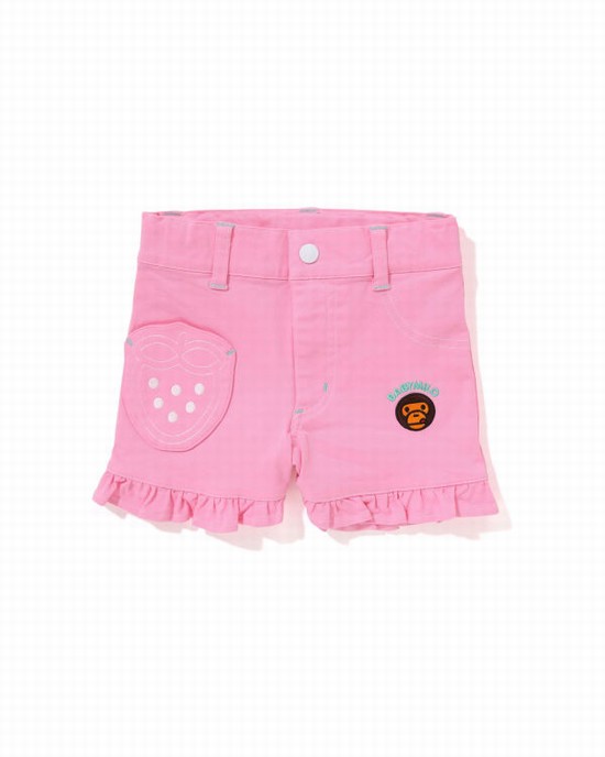 Pink Bape Milo Strawberry Frill Kids' Shorts | ZA-59147