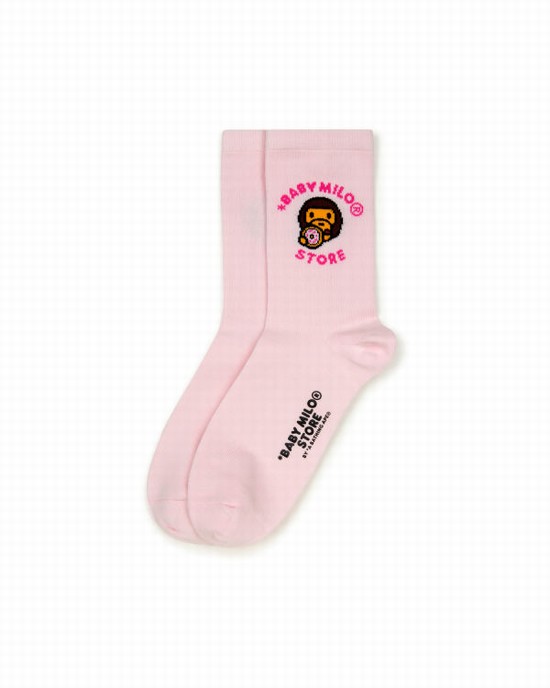 Pink Bape Milo Women's Socks | ZA-35781