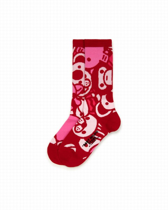 Pink Bape Milo Women's Socks | ZA-68095