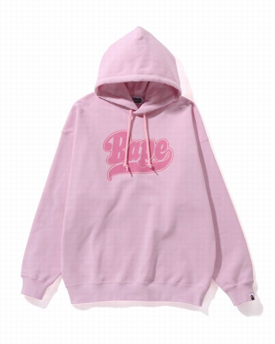 Pink Bape Oversized Pullover Women's Hoodie | ZA-81704