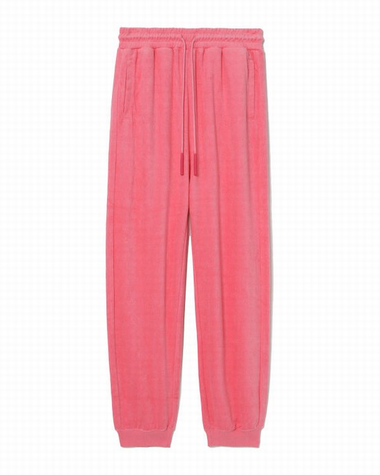 Pink Bape Towelling track Women's Pants | ZA-19528