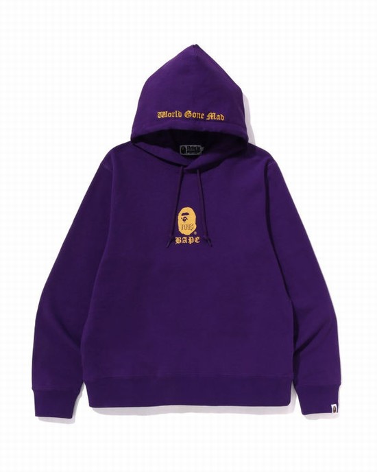 Purple Bape A Bathing Ape Pullover Men's Hoodie | ZA-60824