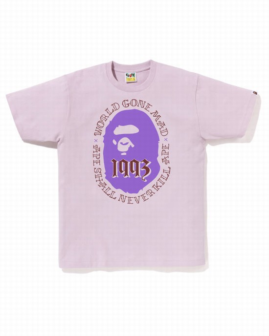 Purple Bape Ape Head 1993 Men's T Shirts | ZA-76043