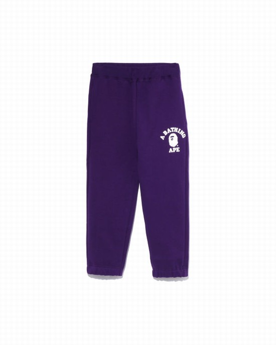 Purple Bape College Kids' Sweatpants | ZA-36429