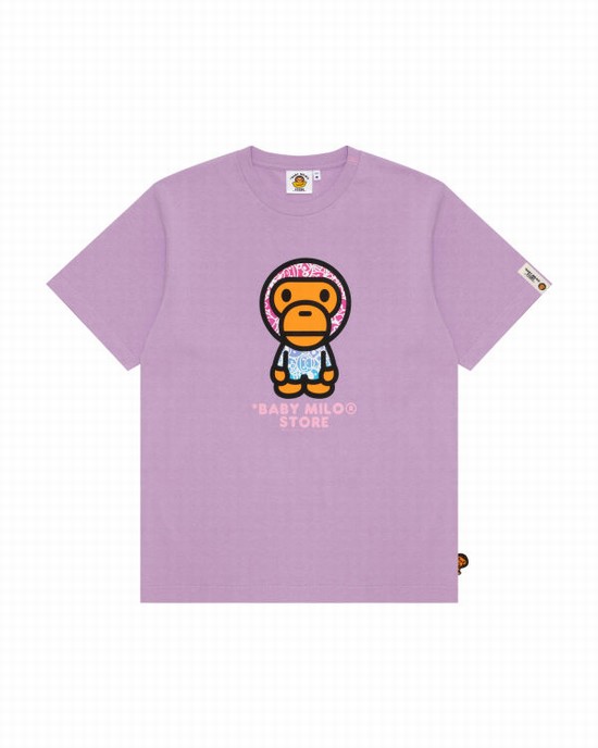 Purple Bape Milo Women's T Shirts | ZA-14258