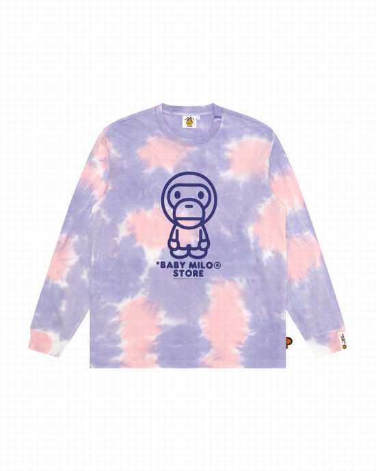 Purple Bape Milo long sleeve Women's T Shirts | ZA-06218