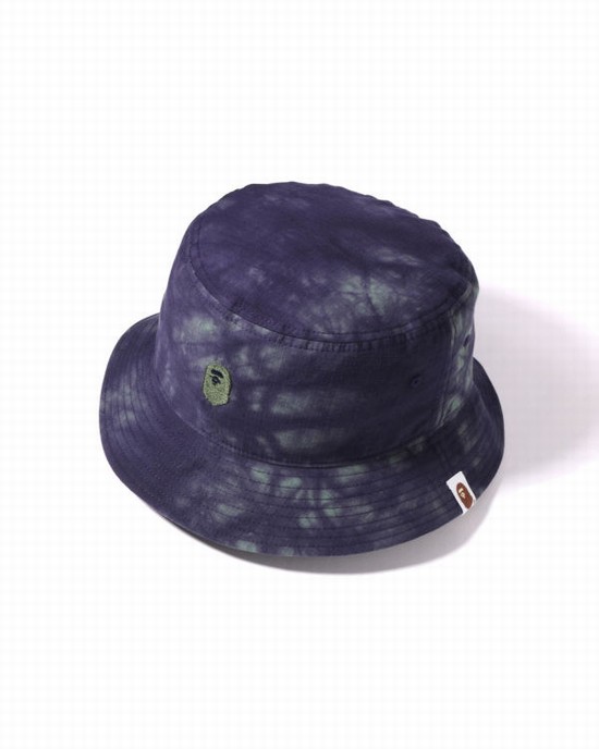 Purple Bape Tie Dye One Point Bucket Men's Hats | ZA-76803