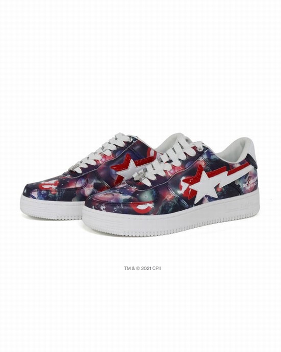 Purple Bape X Ghostbusters Camo Milo Double Sta™ Low Men's Sneakers | ZA-87140