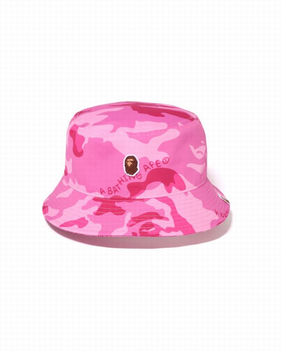 Rose Bape Woodland Camo Bucket Women's Hats | ZA-20365