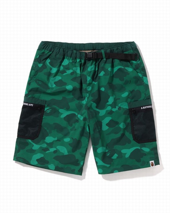 Turquoise Bape Color Camo Mesh Pocket Men's Shorts | ZA-80231