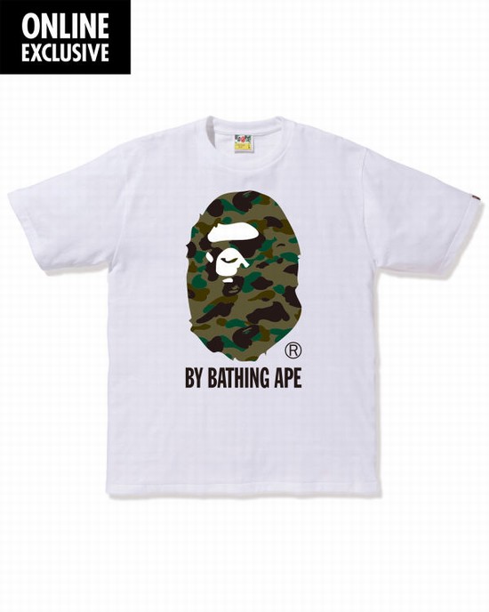 White Bape 1st Camo By Bathing Ape Men's T Shirts | ZA-29457