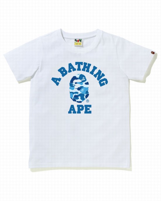 White Bape ABC Camo College Women's T Shirts | ZA-69470