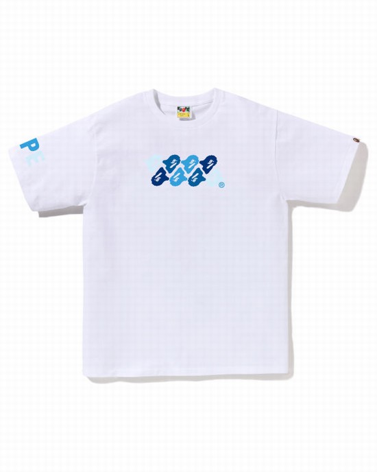 White Bape ABC Camo Men's T Shirts | ZA-27941