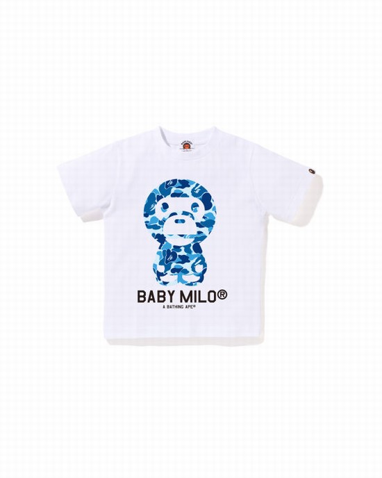 White Bape ABC Camo Milo Kids' T Shirts | ZA-76105